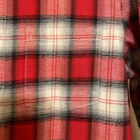 Gap men’s flannel long sleeve button up shirt M Medium Red plaid - Picture 5 of 6